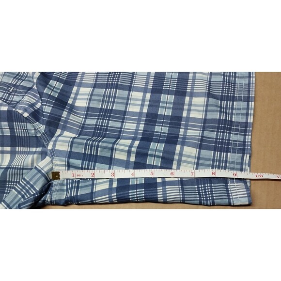 Izod Mens Swim Trunks Size Medium Blue White Plaid NO LINING Read Description - Picture 10 of 16
